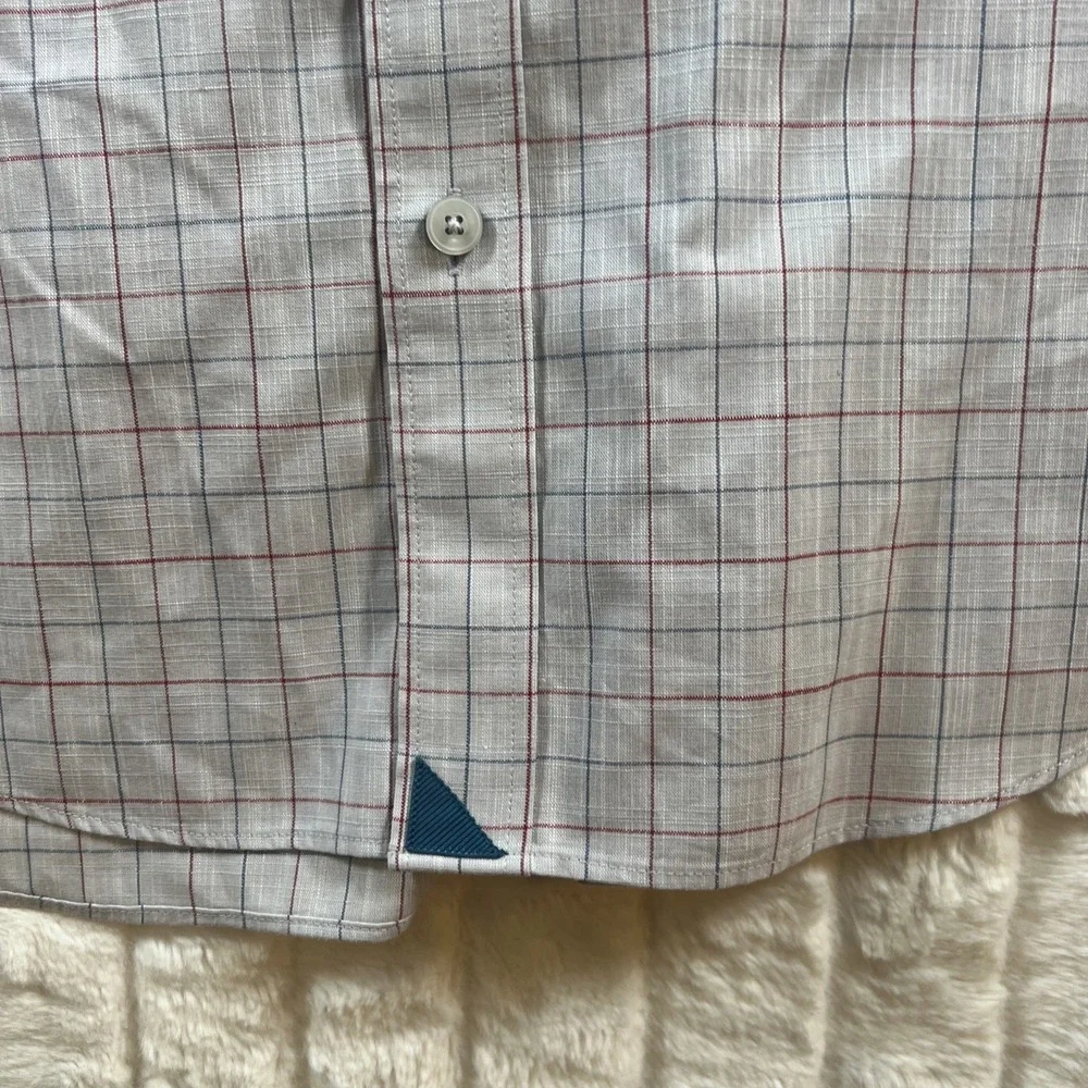 UNTUCKit Shirt Mens Medium Gray Window Pane Button Down Long Sleeve‎
